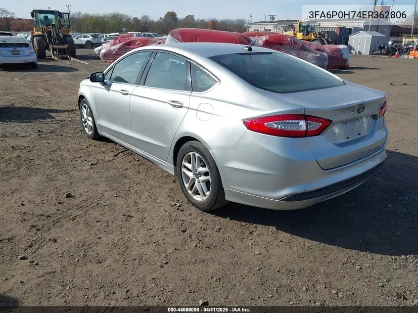 3FA6P0H74ER362806 2014 Ford Fusion Se