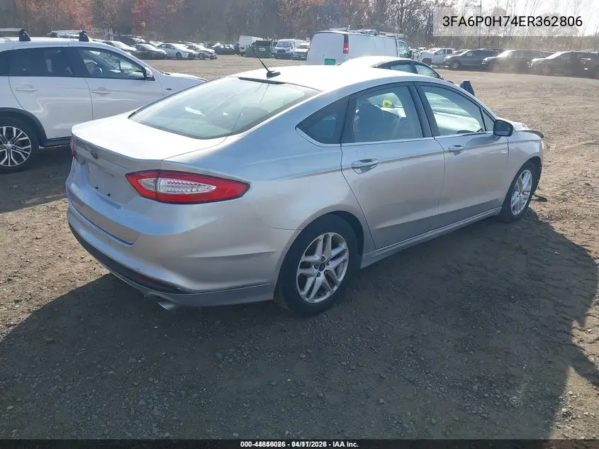 3FA6P0H74ER362806 2014 Ford Fusion Se