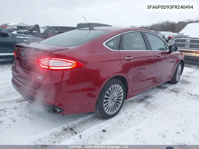 3FA6P0D93FR240494 2015 Ford Fusion