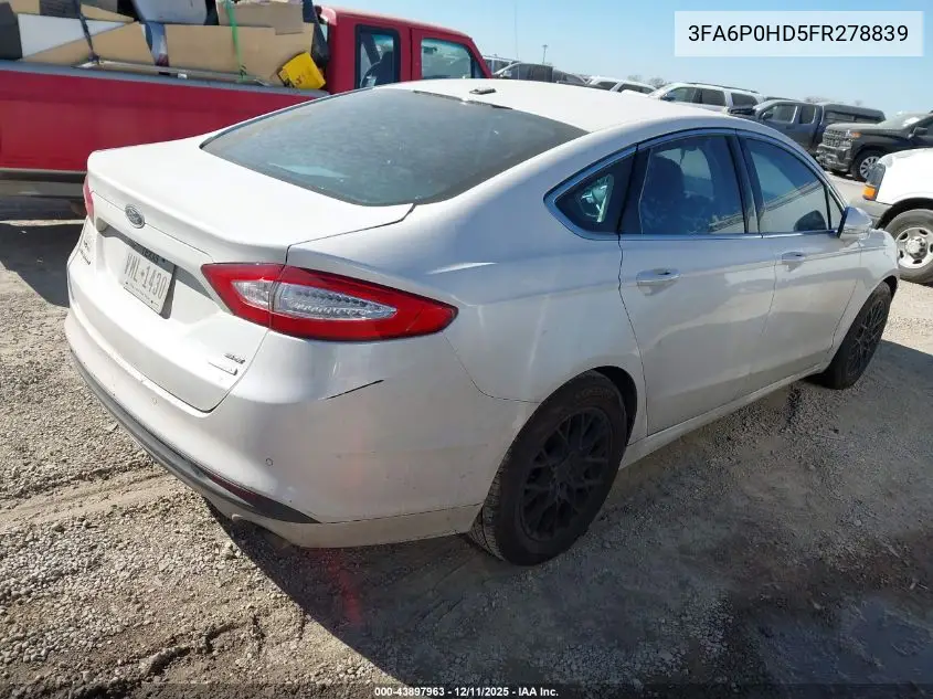 3FA6P0HD5FR278839 2015 Ford Fusion Se