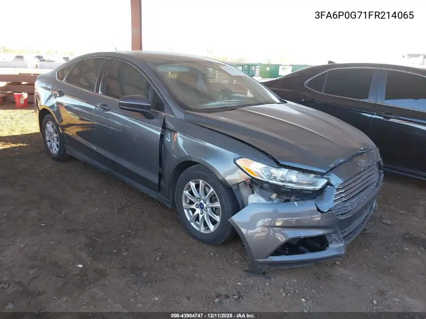3FA6P0G71FR214065 2015 Ford Fusion S