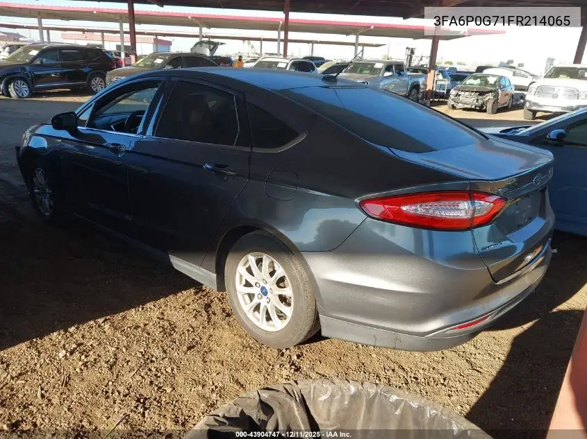 3FA6P0G71FR214065 2015 Ford Fusion S