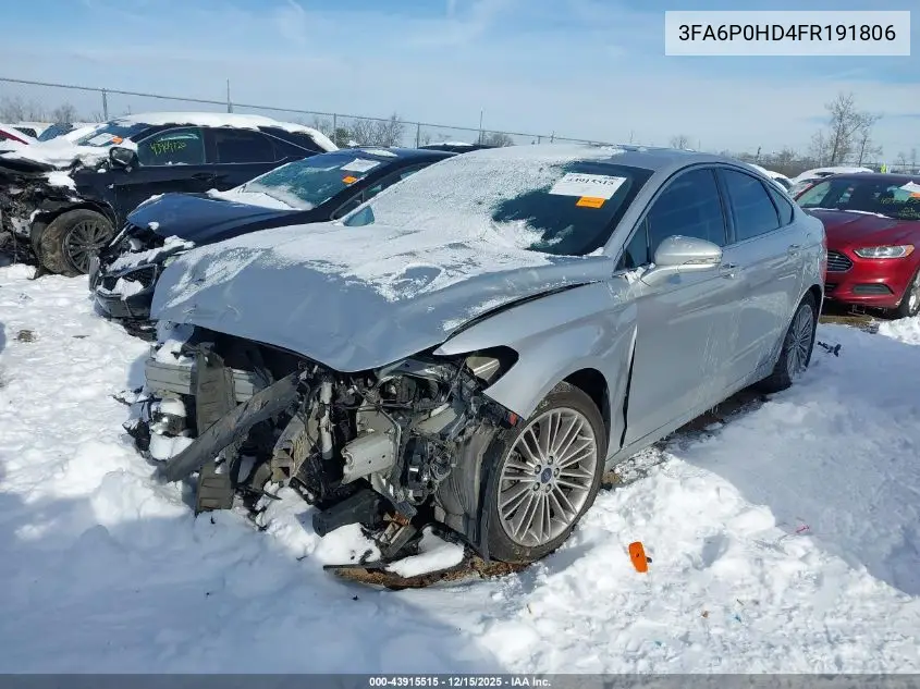 3FA6P0HD4FR191806 2015 Ford Fusion Se