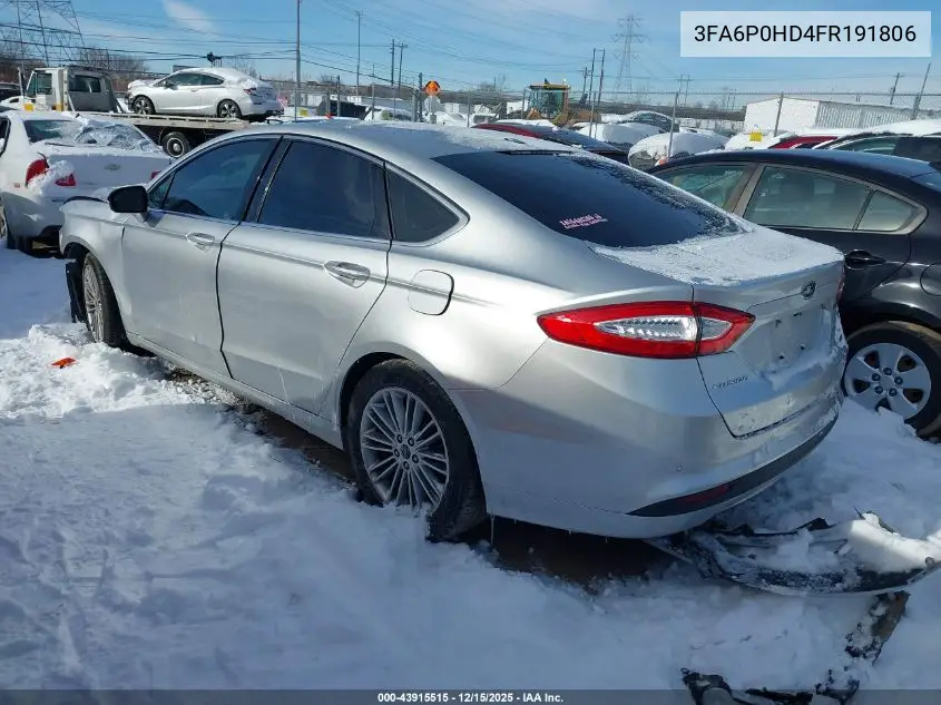 3FA6P0HD4FR191806 2015 Ford Fusion Se