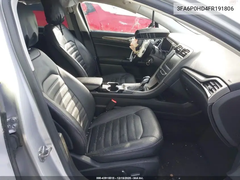 3FA6P0HD4FR191806 2015 Ford Fusion Se