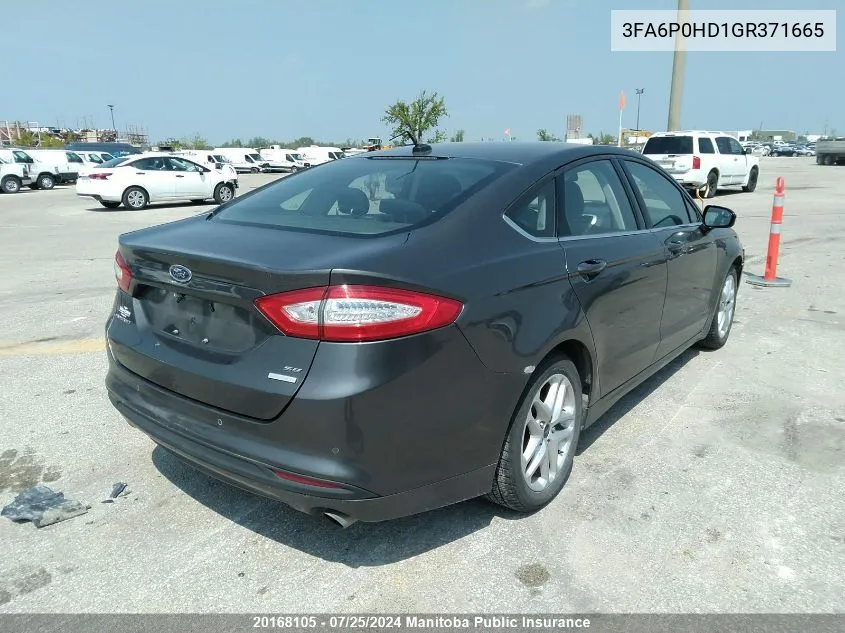 3FA6P0HD1GR371665 2016 Ford Fusion Se