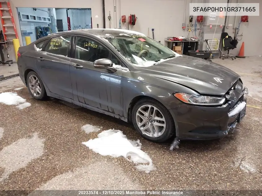3FA6P0HD1GR371665 2016 Ford Fusion Se