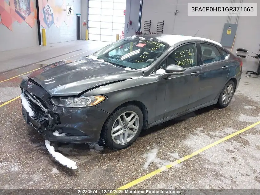 3FA6P0HD1GR371665 2016 Ford Fusion Se