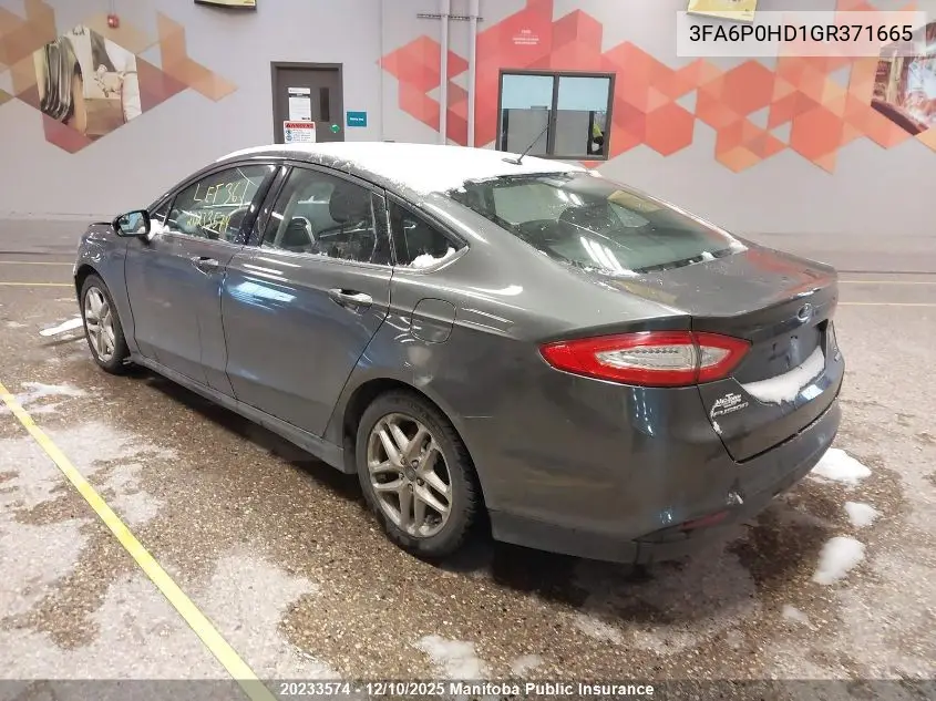 3FA6P0HD1GR371665 2016 Ford Fusion Se