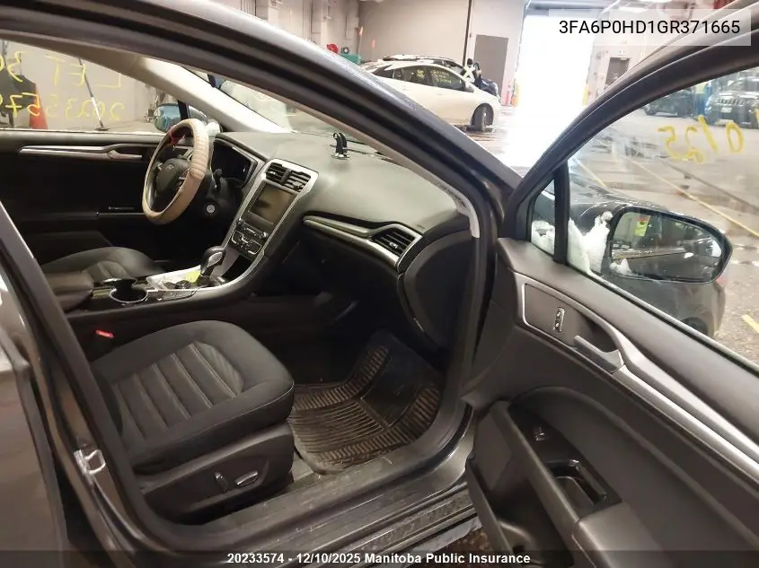 3FA6P0HD1GR371665 2016 Ford Fusion Se