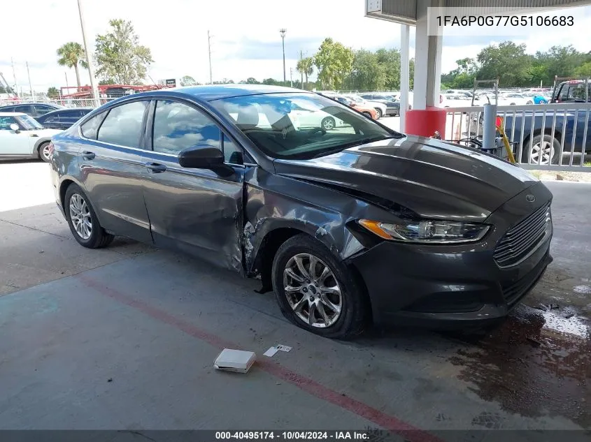 1FA6P0G77G5106683 2016 Ford Fusion S