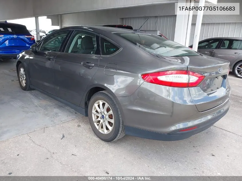 1FA6P0G77G5106683 2016 Ford Fusion S