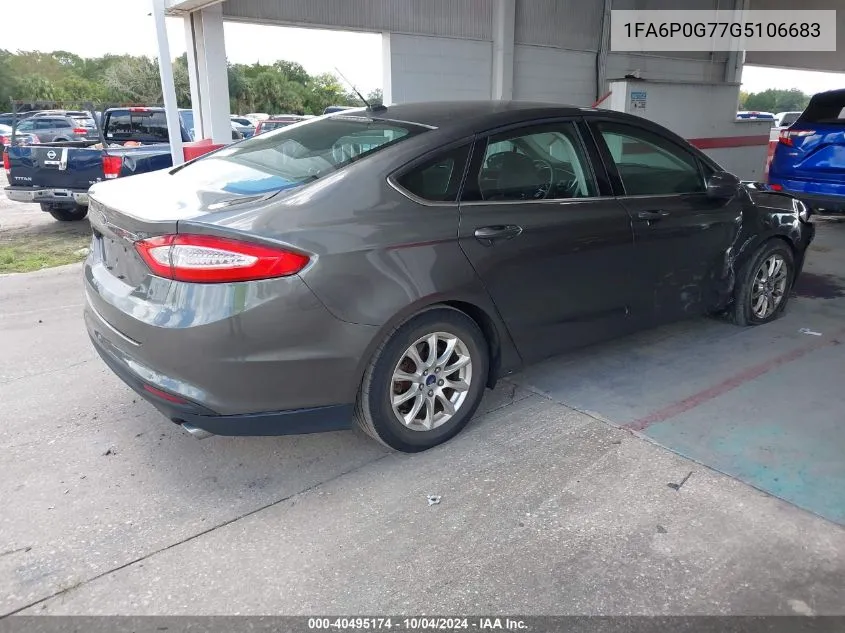 1FA6P0G77G5106683 2016 Ford Fusion S