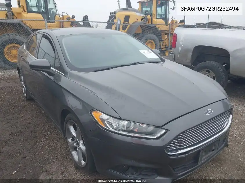 3FA6P0G72GR232494 2016 Ford Fusion S