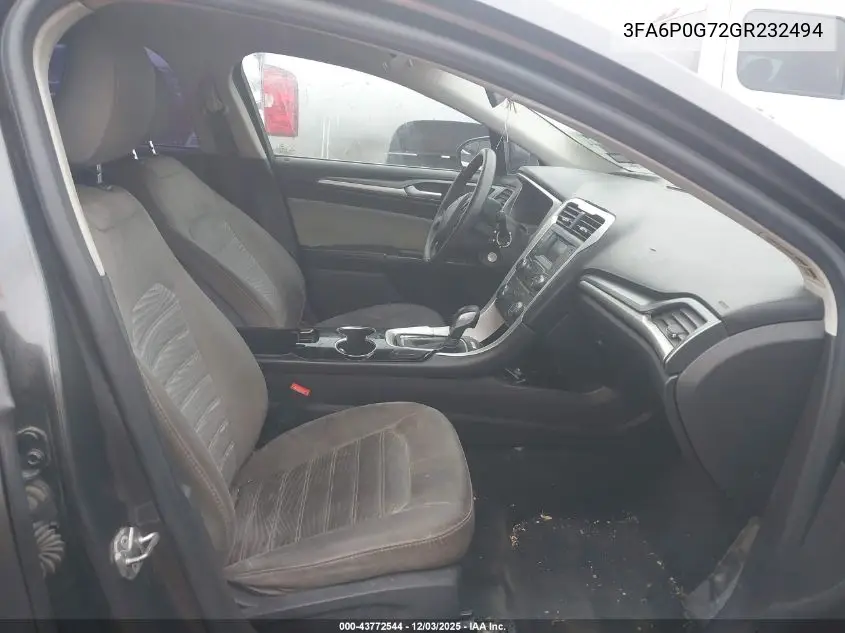 3FA6P0G72GR232494 2016 Ford Fusion S