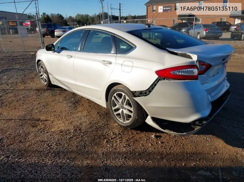 1FA6P0H78G5135110 2016 Ford Fusion Se