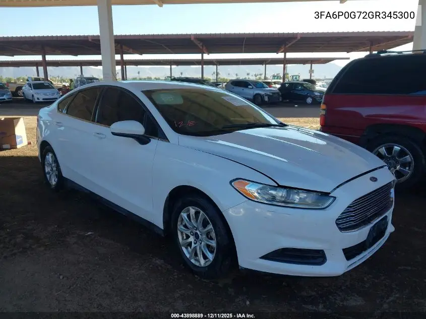 3FA6P0G72GR345300 2016 Ford Fusion S