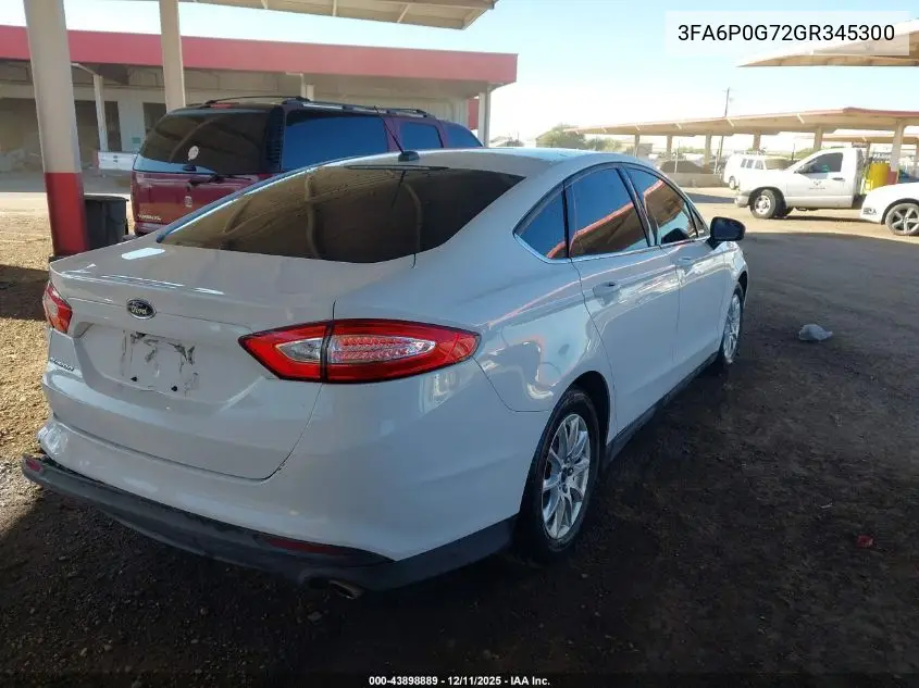 3FA6P0G72GR345300 2016 Ford Fusion S
