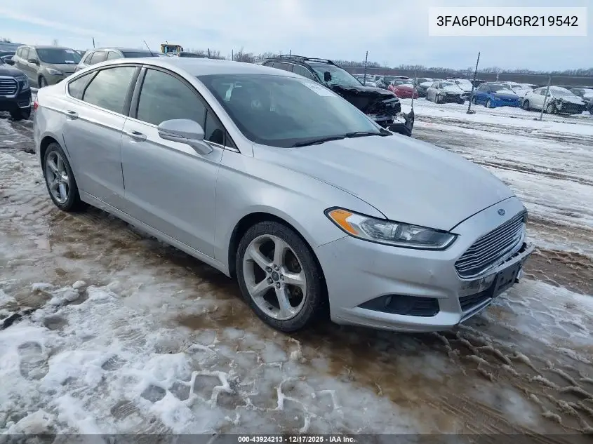 3FA6P0HD4GR219542 2016 Ford Fusion Se