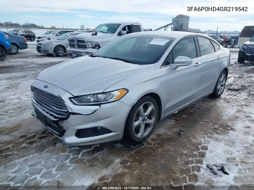 3FA6P0HD4GR219542 2016 Ford Fusion Se