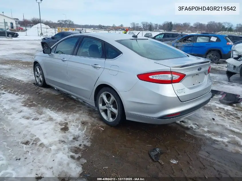 3FA6P0HD4GR219542 2016 Ford Fusion Se