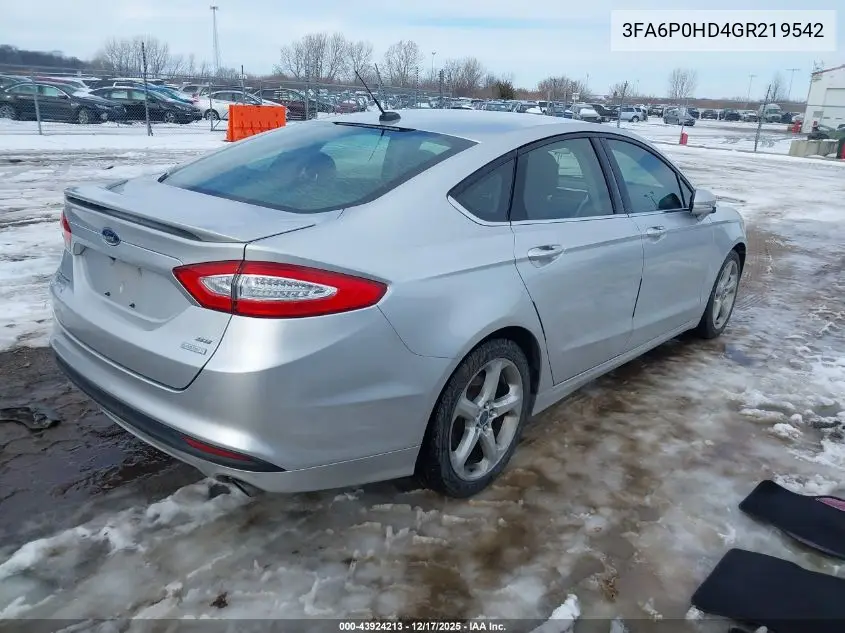 3FA6P0HD4GR219542 2016 Ford Fusion Se