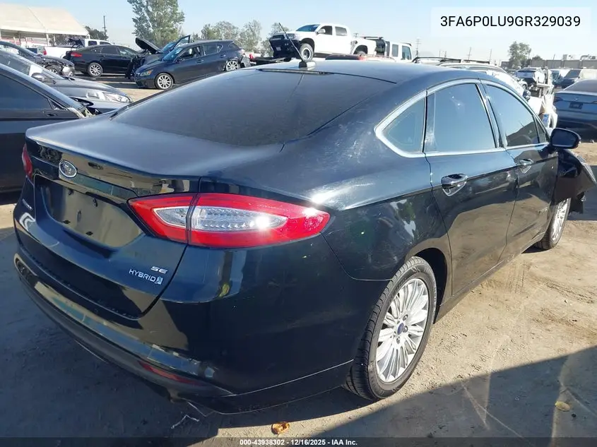 3FA6P0LU9GR329039 2016 Ford Fusion Hybrid Se