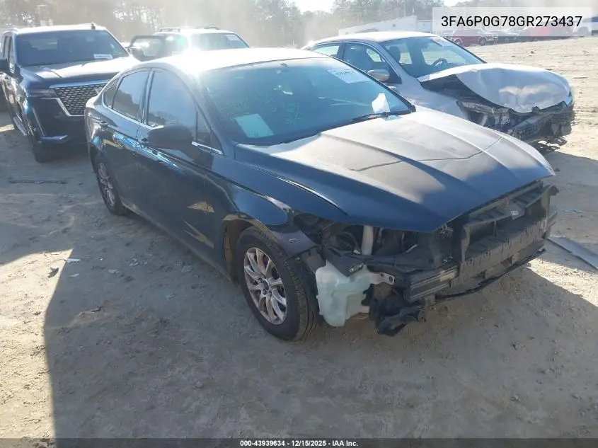 3FA6P0G78GR273437 2016 Ford Fusion S