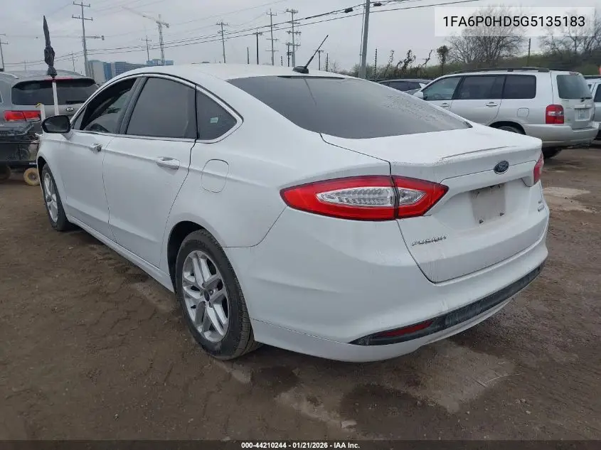 1FA6P0HD5G5135183 2016 Ford Fusion Se