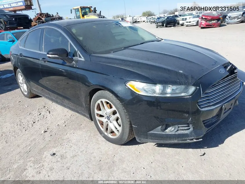 3FA6P0HDXGR331505 2016 Ford Fusion Se