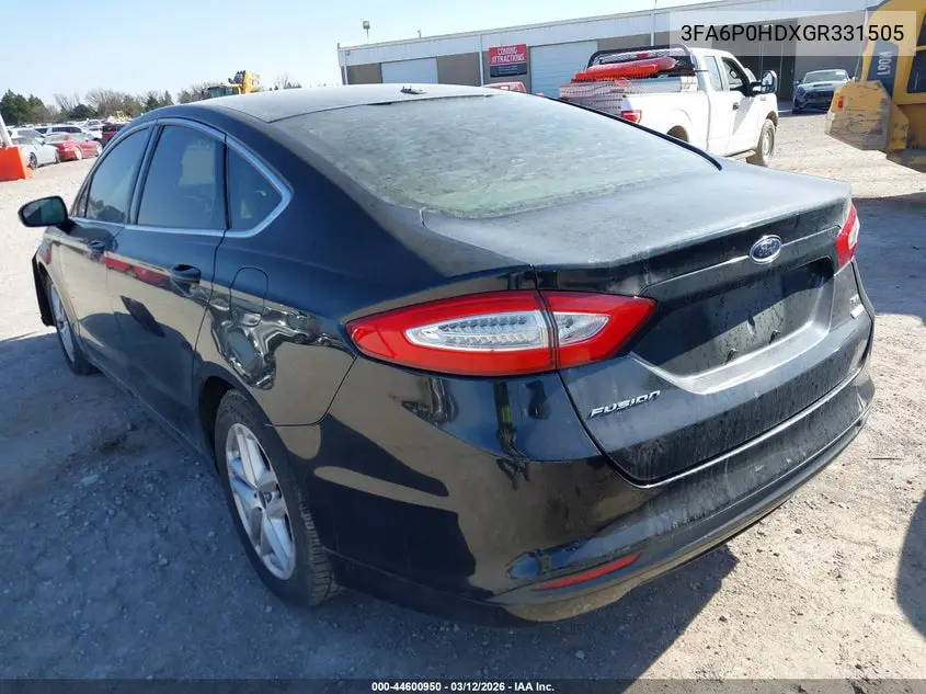 3FA6P0HDXGR331505 2016 Ford Fusion Se