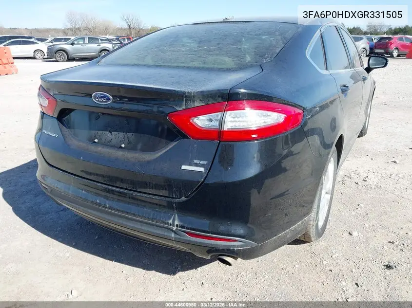 3FA6P0HDXGR331505 2016 Ford Fusion Se