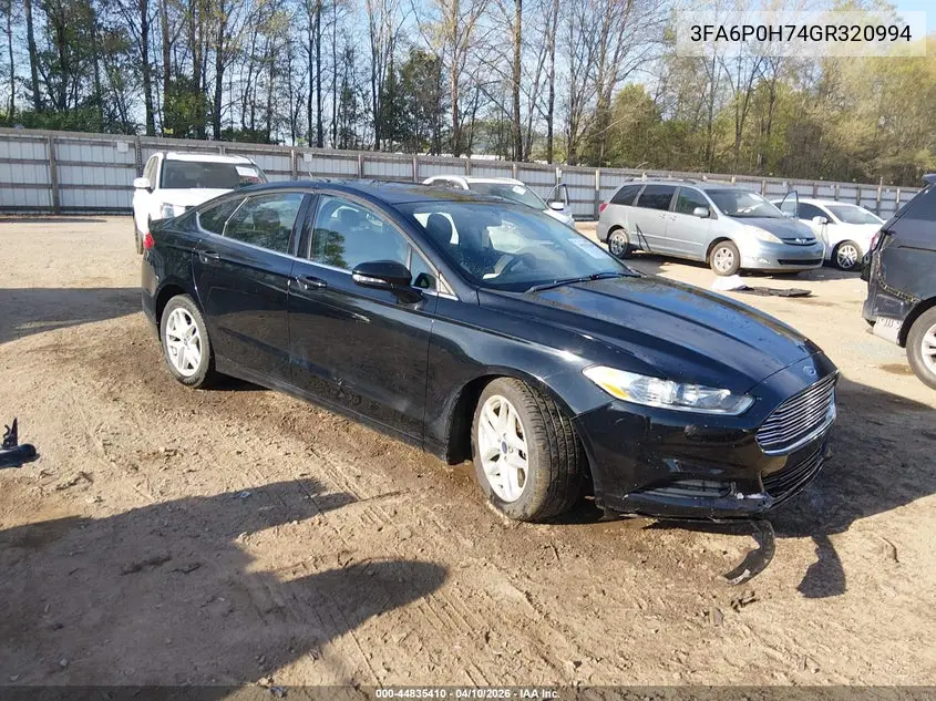 3FA6P0H74GR320994 2016 Ford Fusion Se