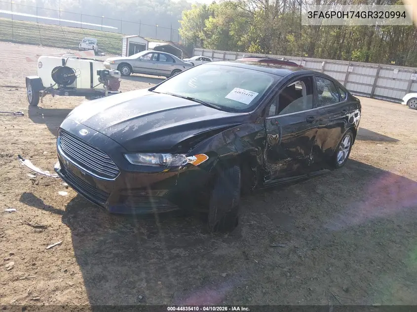 3FA6P0H74GR320994 2016 Ford Fusion Se