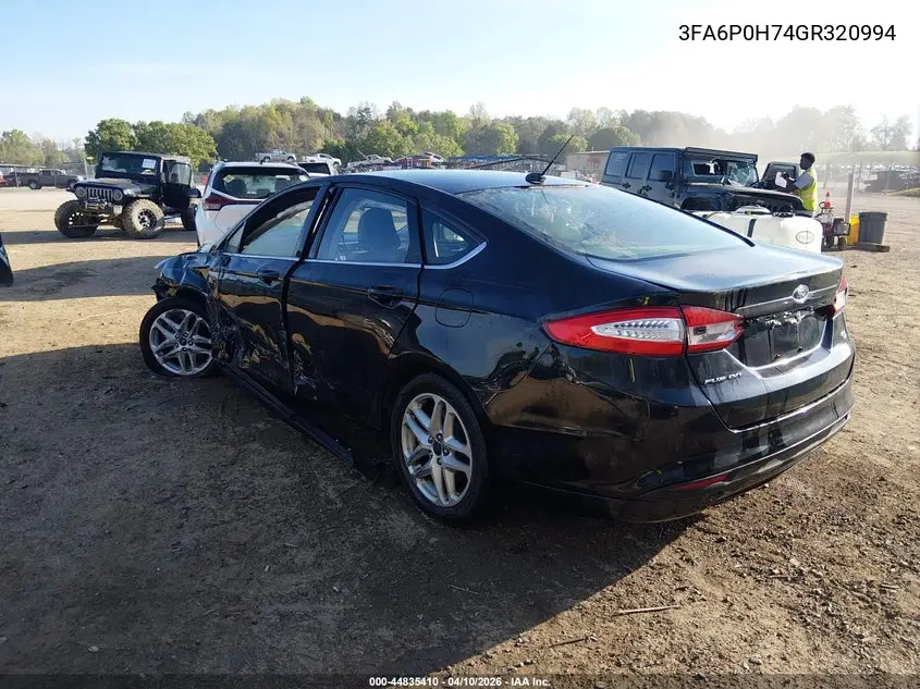 3FA6P0H74GR320994 2016 Ford Fusion Se