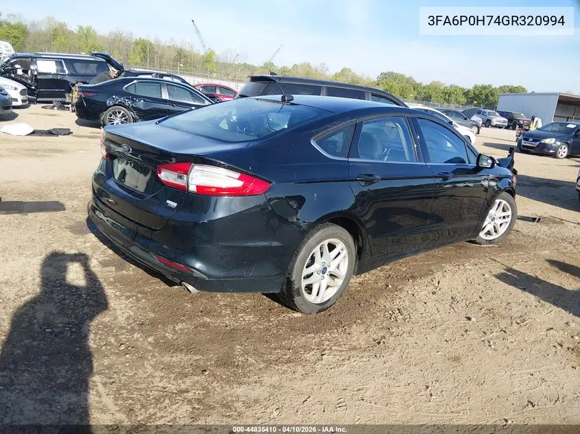 3FA6P0H74GR320994 2016 Ford Fusion Se
