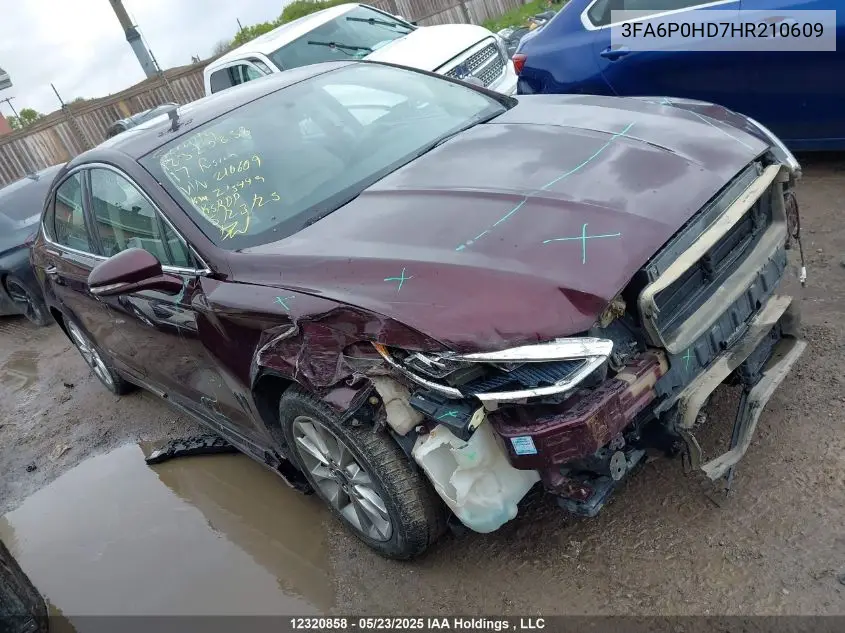 3FA6P0HD7HR210609 2017 Ford Fusion Se