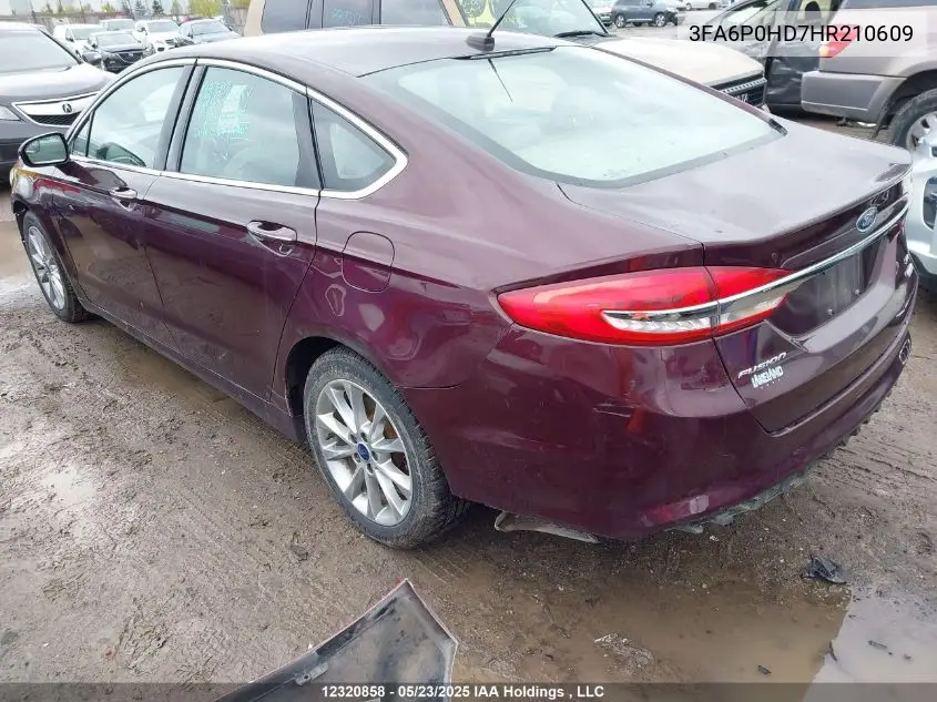 3FA6P0HD7HR210609 2017 Ford Fusion Se