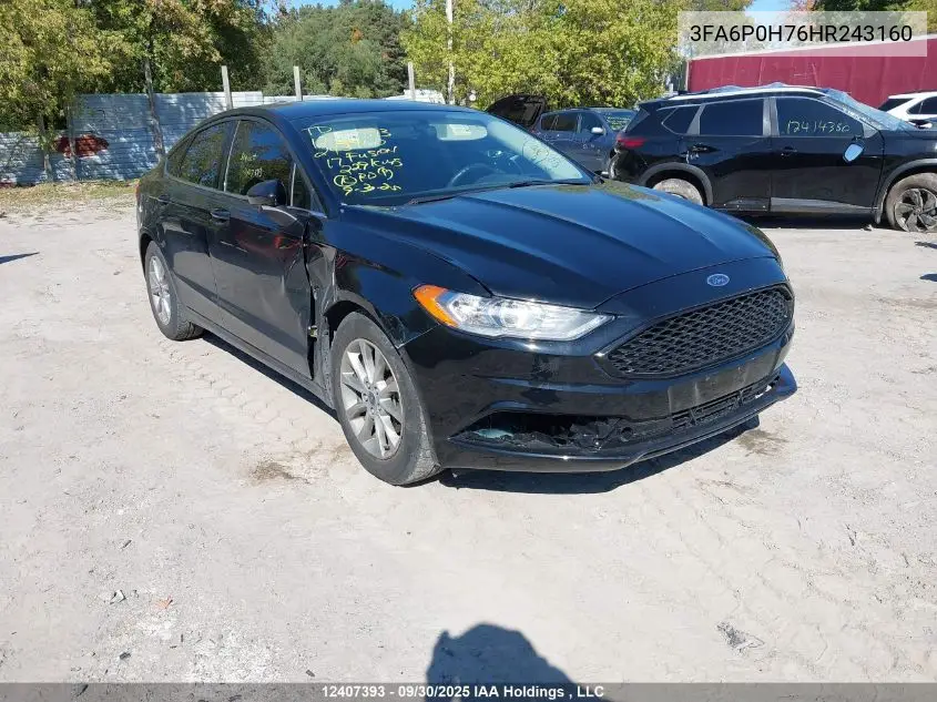 3FA6P0H76HR243160 2017 Ford Fusion Se
