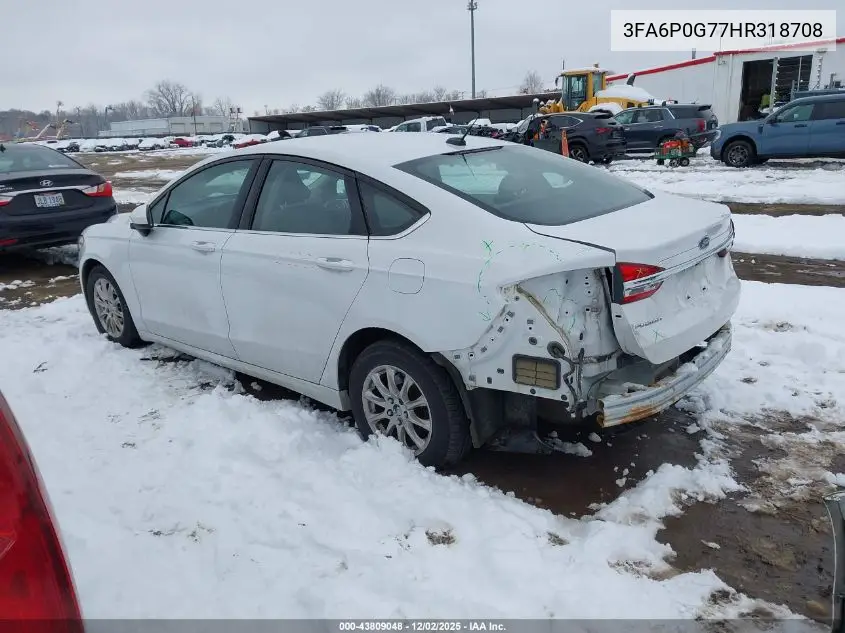 3FA6P0G77HR318708 2017 Ford Fusion S