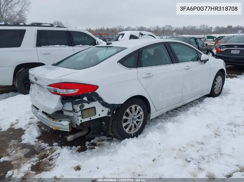 3FA6P0G77HR318708 2017 Ford Fusion S