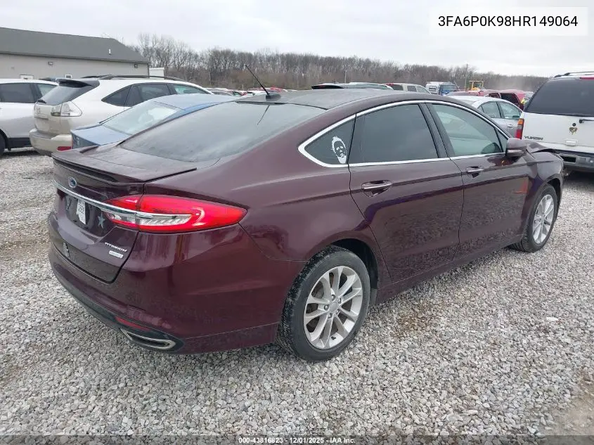 3FA6P0K98HR149064 2017 Ford Fusion Titanium