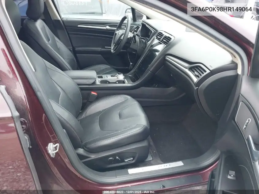 3FA6P0K98HR149064 2017 Ford Fusion Titanium