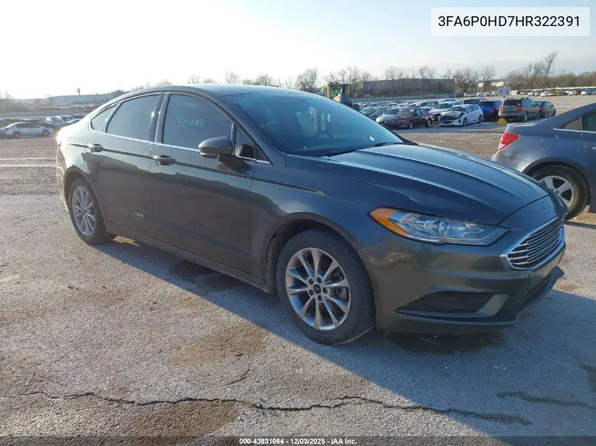 3FA6P0HD7HR322391 2017 Ford Fusion Se
