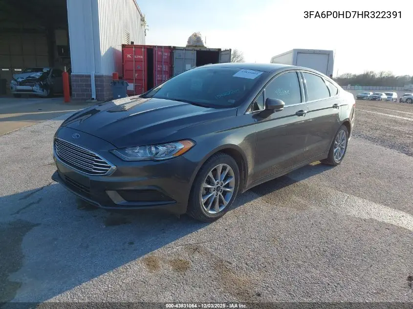 3FA6P0HD7HR322391 2017 Ford Fusion Se