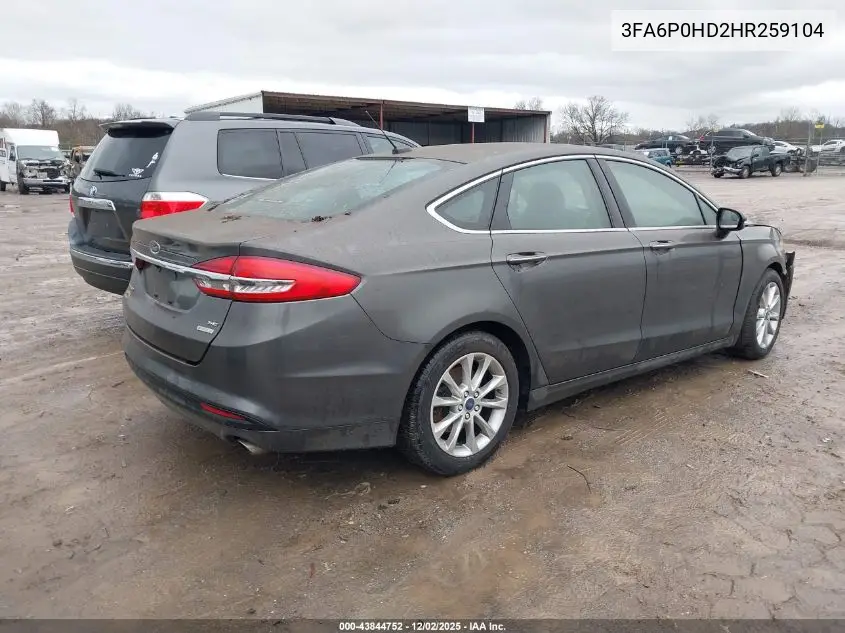 3FA6P0HD2HR259104 2017 Ford Fusion Se