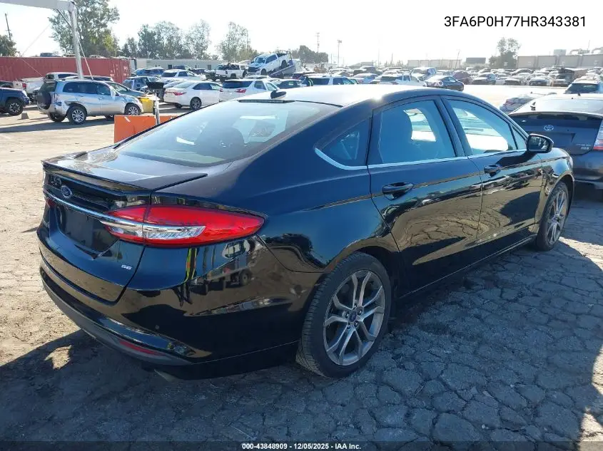 3FA6P0H77HR343381 2017 Ford Fusion Se