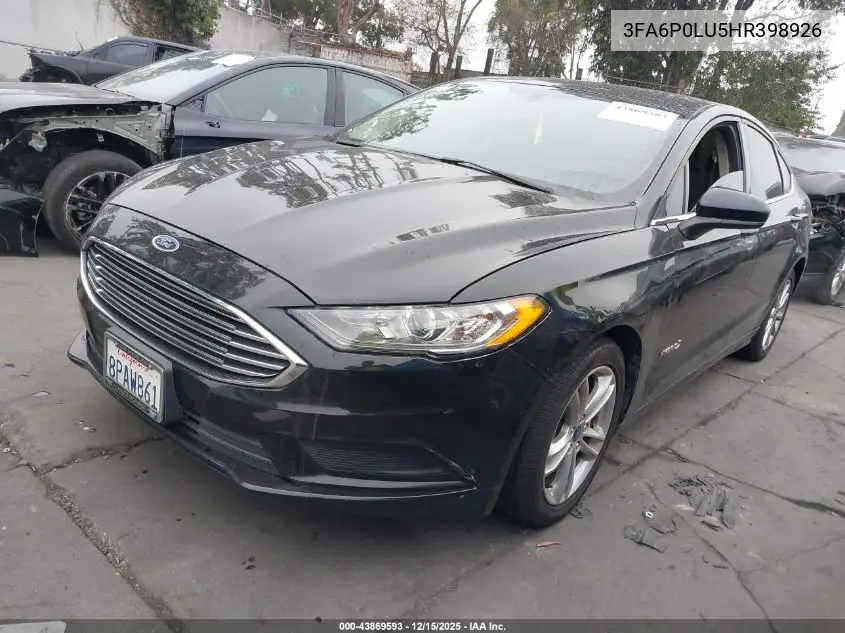 3FA6P0LU5HR398926 2017 Ford Fusion Hybrid Se