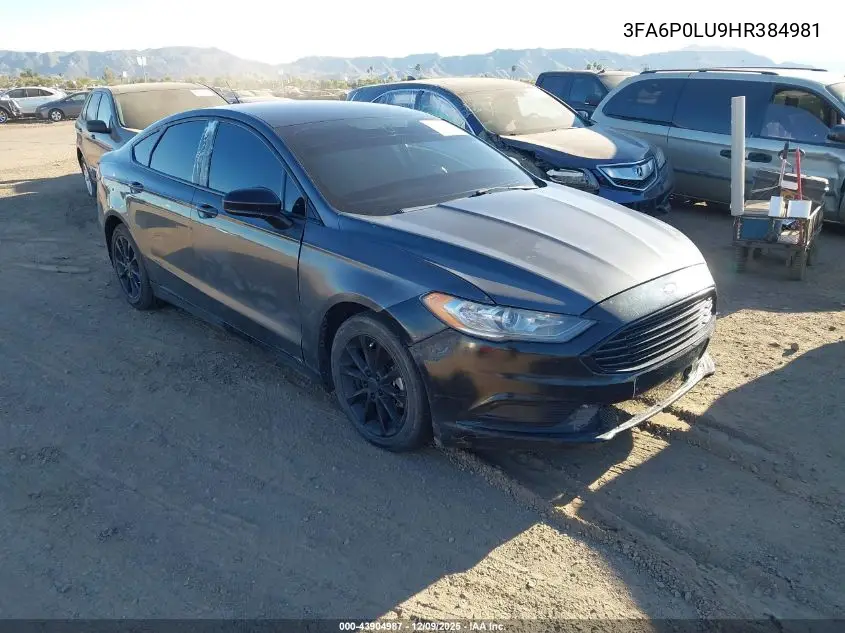 3FA6P0LU9HR384981 2017 Ford Fusion Hybrid Se