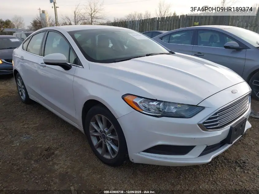 3FA6P0HD9HR189374 2017 Ford Fusion Se